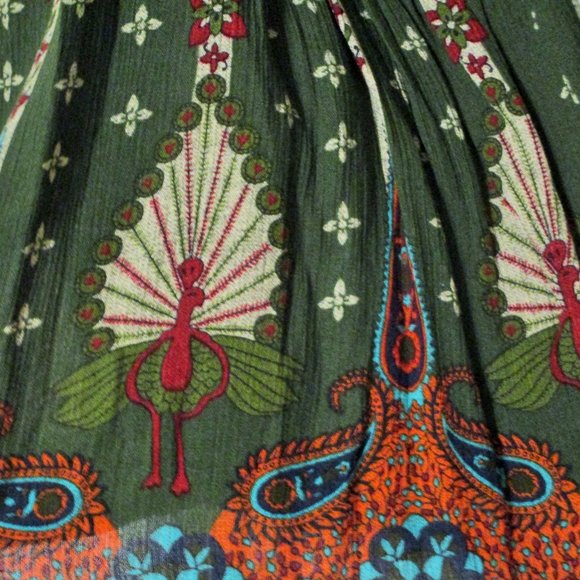 Farm Rio Floral Peacock Green Mixed Print Halter Top Blouse Sz P NWT - Picture 5 of 9